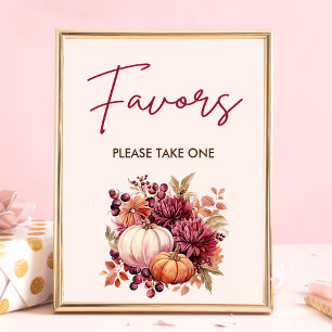 Boho Fall Pumpkin Lieblings-Kinderdusche Poster