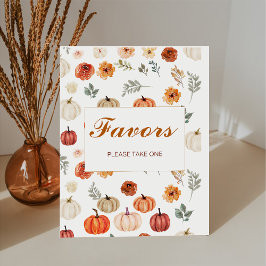 Boho Fall Pumpkin Lieblings-Kinderdusche Sockelschild