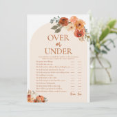 Boho Fall Pumpkin Over oder Under Brautparty Game Einladung (Stehend Vorderseite)