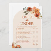 Boho Fall Pumpkin Over oder Under Brautparty Game Einladung (Vorne/Hinten)