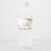 Boho Fall Pumpkin Pampas Grass Baby Dusche Wasserflaschenetikett (Vorderseite)