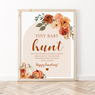 Boho Fall Pumpkin Tiny Baby Hunt Baby Showspiel Poster
