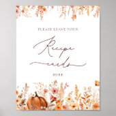 Boho Fall Pumpkin Verlasse hier Ihre Rezept-Karte Poster (Vorne)