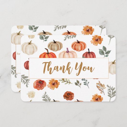 Boho Fall Pumpkin Vielen Dank Dankeskarte (Vorne/Hinten)
