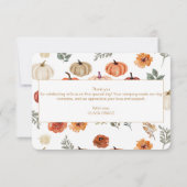 Boho Fall Pumpkin Vielen Dank Dankeskarte (Rückseite)
