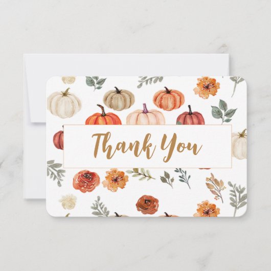Boho Fall Pumpkin Vielen Dank Dankeskarte (Vorderseite)