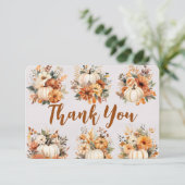 Boho Fall Pumpkin Vielen Dank Dankeskarte (Stehend Vorderseite)