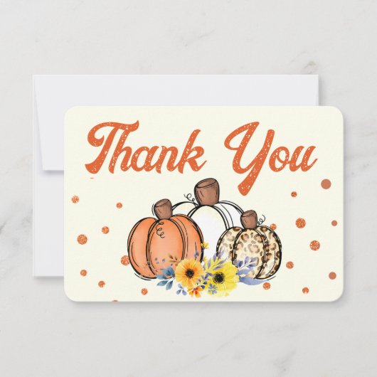 Boho Fall Pumpkin Vielen Dank Dankeskarte (Vorderseite)