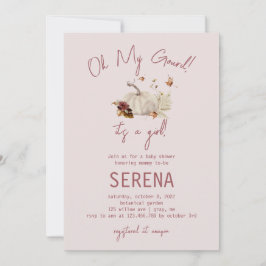 Boho Fall Pumpkin Watercolor Girl Baby Einladung