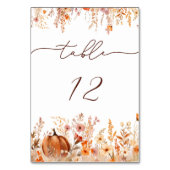 Boho Fall Pumpkin Wedding Tischnummer (Rückseite)