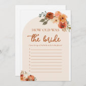 Boho Fall Pumpkin Wie alt war das Brautspiel Einladung (Vorne/Hinten)