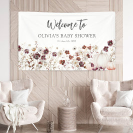 Boho Fall Pumpkin Wildflower Baby Shower Banner