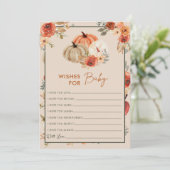 Boho Fall Pumpkin wünscht sich eine Babydusche Einladung (Stehend Vorderseite)