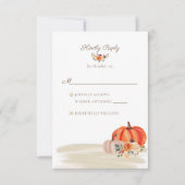 Boho Fall Pumpkins Beach Arbor Wedding RSVP Karte (Vorderseite)
