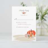 Boho Fall Pumpkins Beach Arbor Wedding RSVP Karte (Stehend Vorderseite)