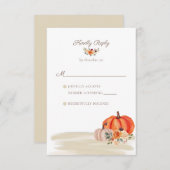 Boho Fall Pumpkins Beach Arbor Wedding RSVP Karte (Vorne/Hinten)