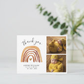 Boho Fall Rainbow 2 Foto New Baby Vielen Dank Postkarte (Stehend Vorderseite)