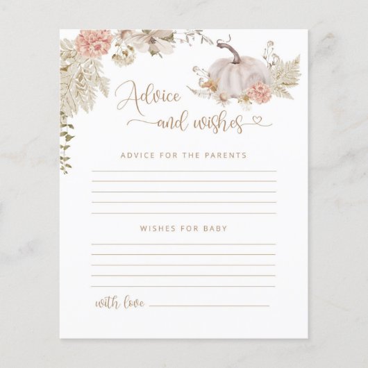 Boho Fall Rat und Wünsche der Eltern Karte (Vorderseite)