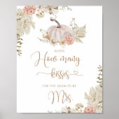 Boho Fall rät, wie viele Küsse Brautparty Poster (Vorne)