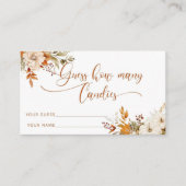 Boho Fall raten Sie, wie viele Bonbons Begleitkarte (Vorderseite)