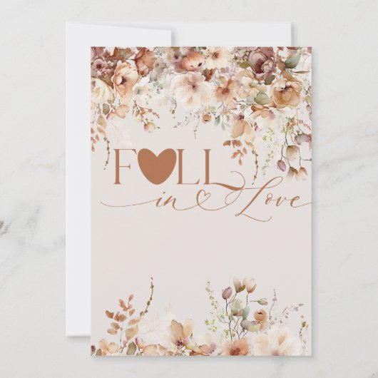 Boho Fall Rustic Chic Brautparty Einladung (Rückseite)