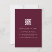 Boho Fall Rustic Wildblume Floral QR Code Wedding RSVP Karte (Rückseite)