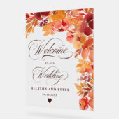 Boho Fall rustikal bemalt Blumenzettel Hochzeitsem Acrylschild (Winkel)