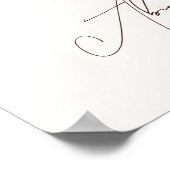 Boho Fall rustikale florale Chic Begrüßung Hochzei Poster (Ecke)