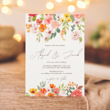 Boho Fall rustikale Hand gemalt Blumen Hochzeit