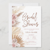 Boho Fall rustikale Pampas Floral Brautparty Einladung (Vorderseite)
