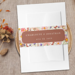 Boho Fall Rustikale Terracotta Beige Hochzeit Einladungsbanderole