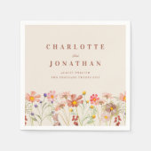 Boho Fall Rustikale Wildblume Blumenhochzeit Serviette (Vorderseite)