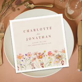 Boho Fall Rustikale Wildblume Blumenhochzeit Serviette