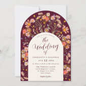 Boho Fall Rustikale Wildblume Blumenstrauch Einladung (Vorderseite)