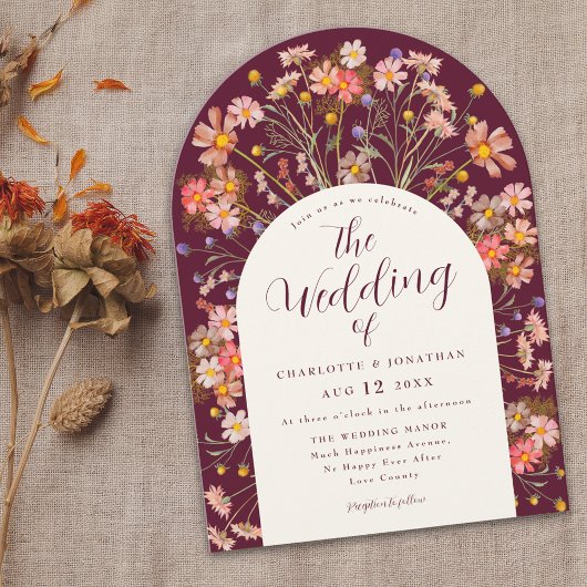 Boho Fall Rustikale Wildblume Blumenstrauch Einladung