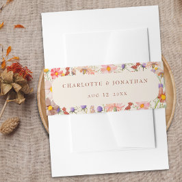 Boho Fall Rustikale Wildblume Floral Beige Hochzei Einladungsbanderole