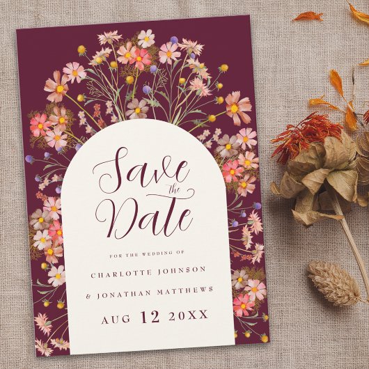 Boho Fall Rustikale Wildblume Hochzeit Save The Date
