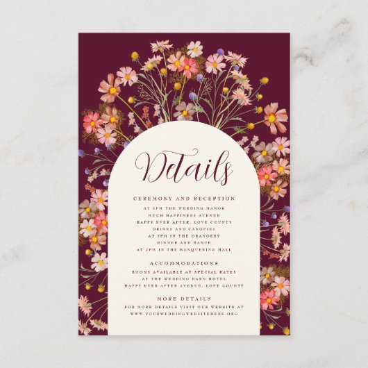 Boho Fall Rustikaler Blumenstrauß Begleitkarte (Vorderseite)