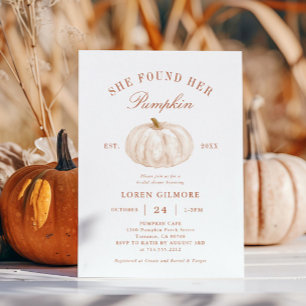 Boho Fall She fand ihr Pumpkin-Brautparty Einladung