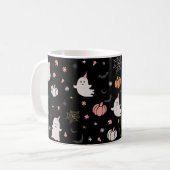 Boho Fall Spooky Ghost Halloween Kaffeetasse (Vorderseite Links)