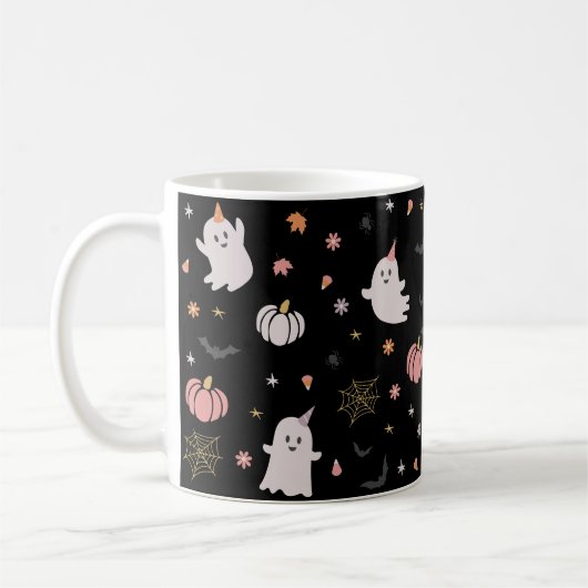 Boho Fall Spooky Ghost Halloween Kaffeetasse (Links)