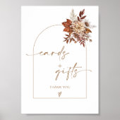 Boho Fall Terracotta Arch Cards & Gifts Zeichen Poster (Vorne)