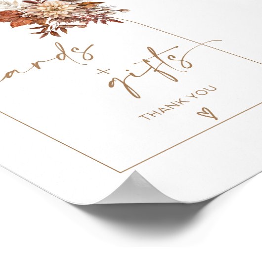 Boho Fall Terracotta Arch Cards & Gifts Zeichen Poster (Ecke)