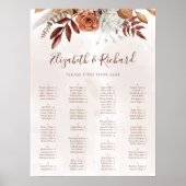 Boho Fall Terracotta-Blume Hochzeitssattel Poster (Vorne)