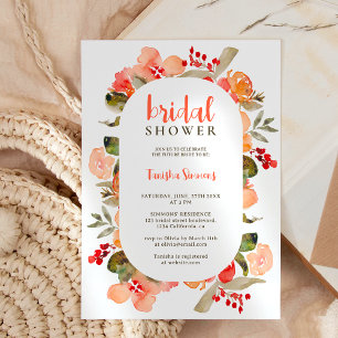 Boho Fall terracotta Blumenschrift Brautparty Einladung