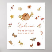 Boho Fall Terracotta Pumpkin Bridal Welcome Sign Poster (Vorne)
