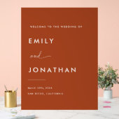 Boho Fall Terracotta Wedding Willkommen Acrylschild (Hochzeit)