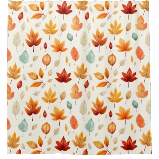 Boho Fall Verlasse Pattern Herbst Schönheit mit St Duschvorhang (Vorderseite)