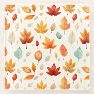 Boho Fall Verlasse Pattern Herbst Schönheit mit St Glasuntersetzer