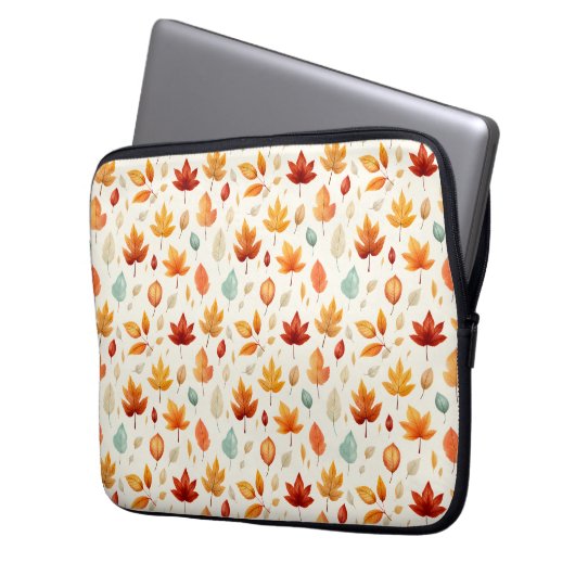 Boho Fall Verlasse Pattern Herbst Schönheit mit St Laptopschutzhülle (Vorderseite Links)